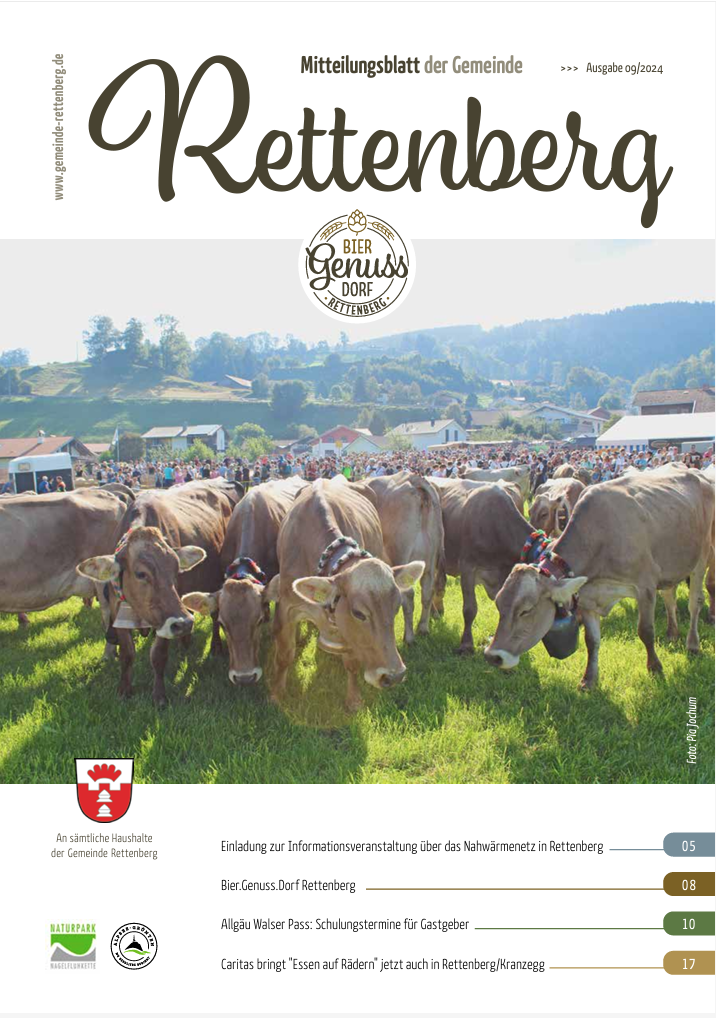Rettenberg Mitteilungsblatt (Januar, 1/1 Seite (210x297mm) Randabfallend)