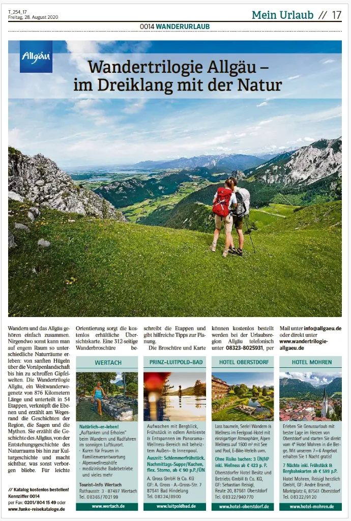 Westdeutsche Allgemeine Zeitung “Gemeinschaftsanzeige”